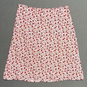 Brandy Melville Floral Mini Skirt Red White Viscose One Size y2k